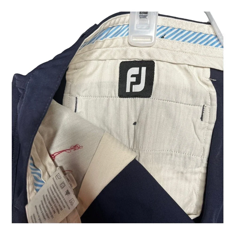 FOOTJOY Golf Shorts Mens Flat Front Navy Blue  Size W 40 - Picture 2 of 9